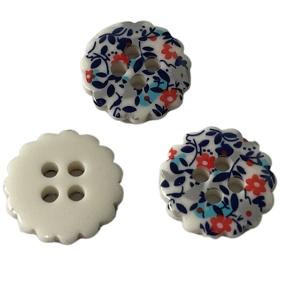 Silk Print Shirt Flower Resin Buttons 4 Lubang 20L Untuk Menjahit Blouse