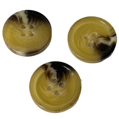 ODM Rim Warna Kuning Tombol Tanduk Palsu Aksesori Garmen 30L
