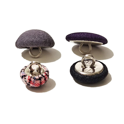 36L Self Cover Metal Buttons, Round Metal Shank Fabric Covered Snap Buttons