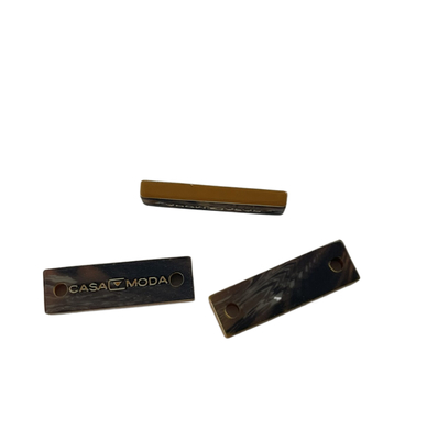 Rectangle Badge Desgin Fancy Plastic Buttons Engraved Logo Menjahit Pada Jenis Bahan DIY
