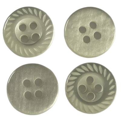 Off White Plastic Shirt Buttons Pearl Effect Dengan Petal Rim Di 22L