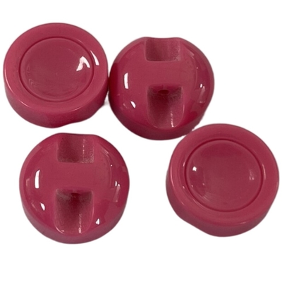 Tombol Shank Merah Resin Plastik Dengan Sisi Depan Cekung Satu Lubang Di Bagian Belakang