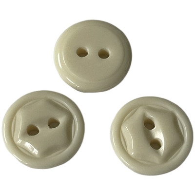Plastik Resin Hexagon Buttons Snow White Dengan Dua Lubang Di 28L Berlaku Untuk Menjahit Kemeja
