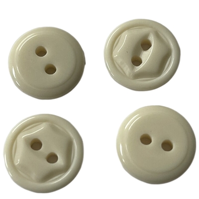 Plastik Resin Hexagon Buttons Snow White Dengan Dua Lubang Di 28L Berlaku Untuk Menjahit Kemeja