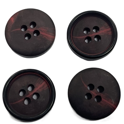 Empat Lubang ODM Natural Horn Buttons 11/16 &quot;28L Matt Finished