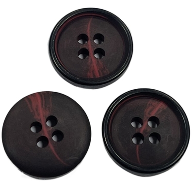 Empat Lubang ODM Natural Horn Buttons 11/16 &quot;28L Matt Finished