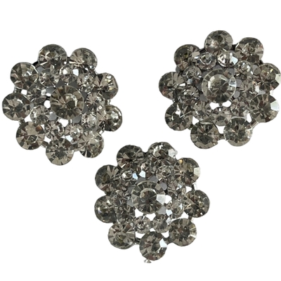 38L Fancy Plastic Buttons Faux Diamond Dengan Metal Shank Untuk Bahan Diy Kemeja