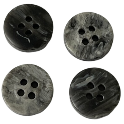 ODM / OEM Faux Marmer Polyester Button 17L Empat Lubang Tombol