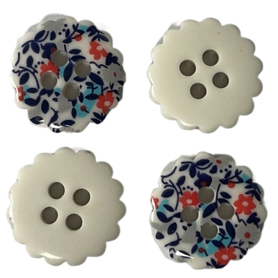 Silk Print Shirt Flower Resin Buttons 4 Lubang 20L Untuk Menjahit Blouse