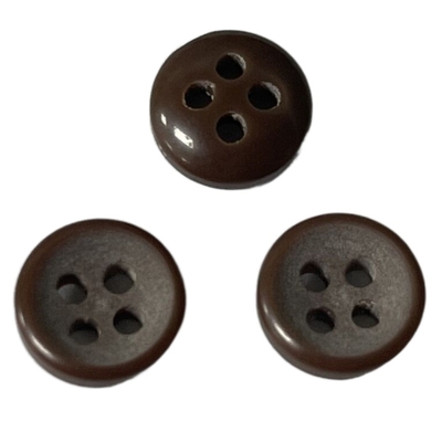 Resin Fancy Plastic Buttons 4-Lubang Warna Coklat Tua Dalam 15L Untuk Menjahit Kemeja