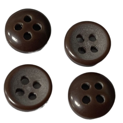 Resin Fancy Plastic Buttons 4-Lubang Warna Coklat Tua Dalam 15L Untuk Menjahit Kemeja