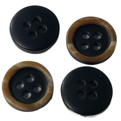 Kancing Kapur Dua Lapis Warna Hitam 16L Untuk Aksesori Garmen Kemeja